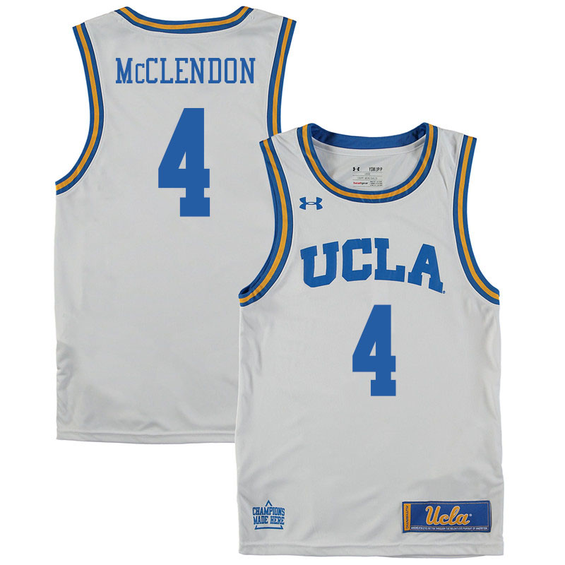 Men #4 Will McClendon UCLA Burins College Basketball Jerseys Sale-White